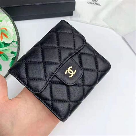 small flap black chanel wallet|Chanel classic small wallet.